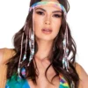 Roma Costume Accessories Tie Dye Beaded Headband