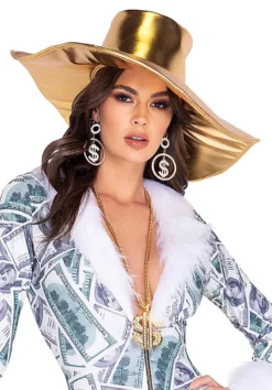Roma Costume Accessories Gold Pimp Hat