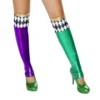 Roma Costume Accessories Green Purple Jester Stockings