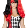 Roma Costume Black Red Jester Wig